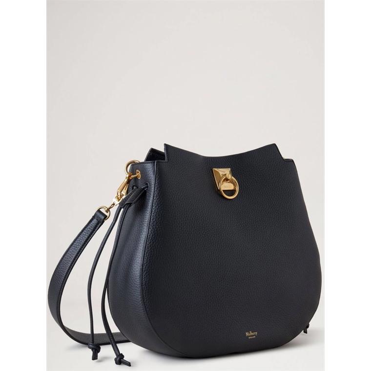 Mulberry Iris Hobo Black Heavy Grain